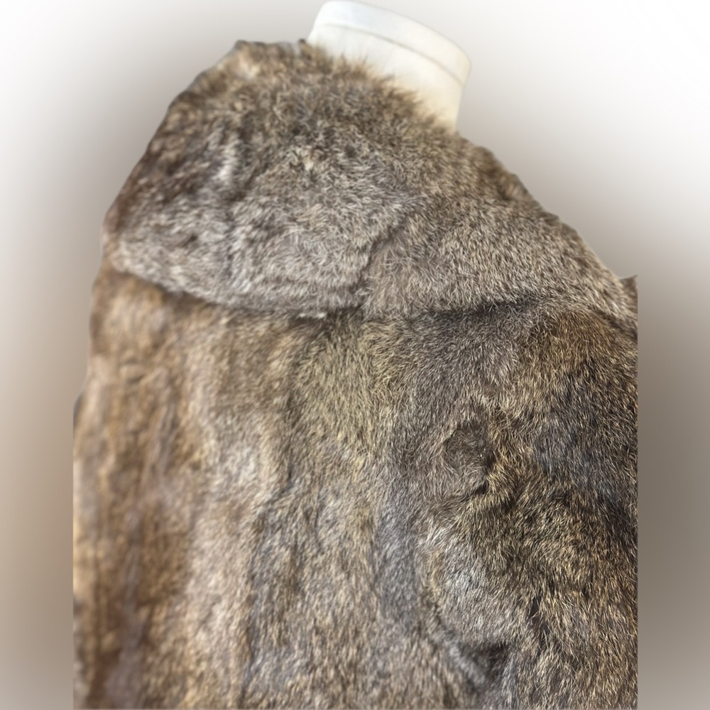 Brown Rabbit Fur Coat - Picture 3 of 10